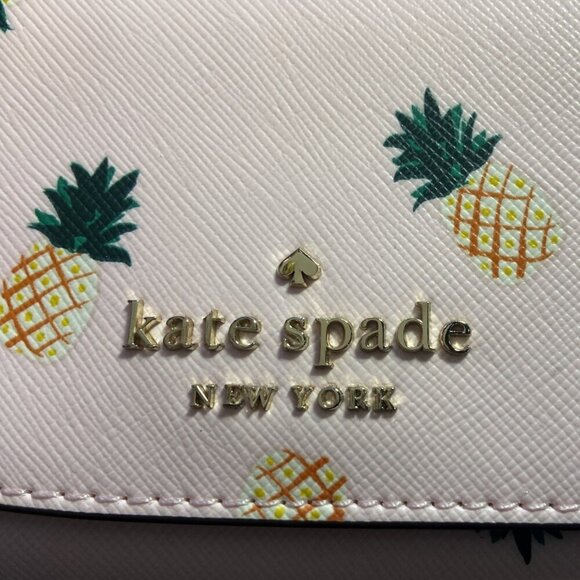 ♠️♠️ Kate Spade Staci Pineapple Print Small Crossbody Pink Multi NWT - Picture 7 of 7